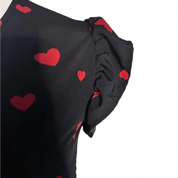 Shein heart print ruffle trim blouse - 0X (F3) - Picture 2 of 5